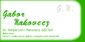 gabor makovecz business card